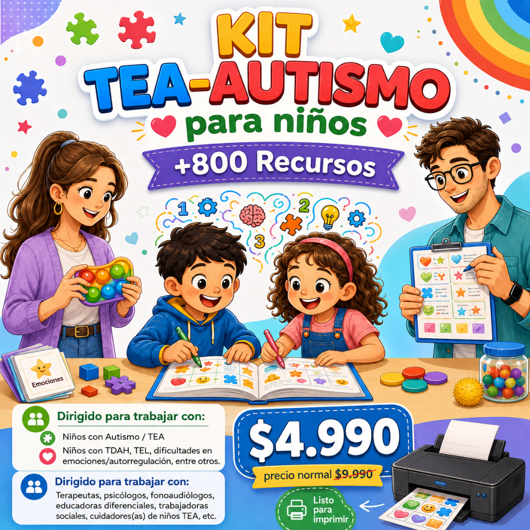 KIT TEA-AUTISMO PARA NIÑOS (+800 RECURSOS)